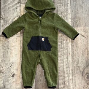 Carhartt Olive Green Hooded Kids Footie- size 9 months